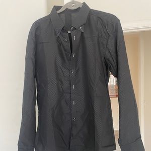 STYLISH BLACK MENS CASUAL BUTTON DOWN SHIRT SIZE (M)